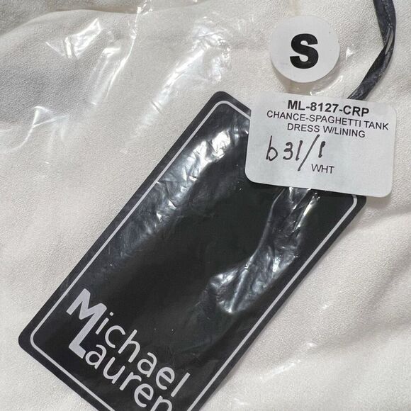 Michael Lauren Chance Spaghetti White Tank Dress with Lining Size S NWT - Picture 6 of 7